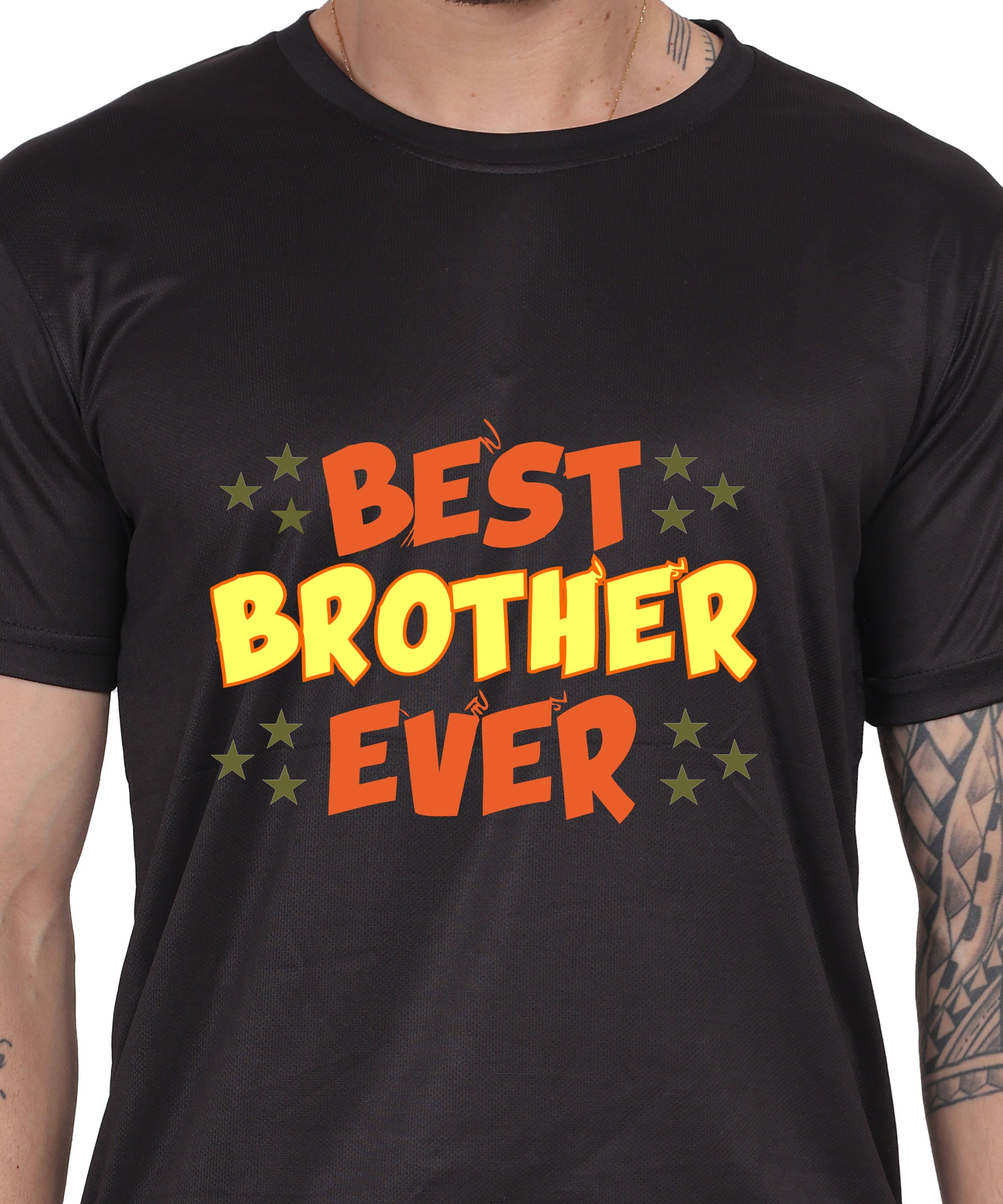 Best Brother Ever Graphic T-Shirt, Black Cotton, Crew Neck