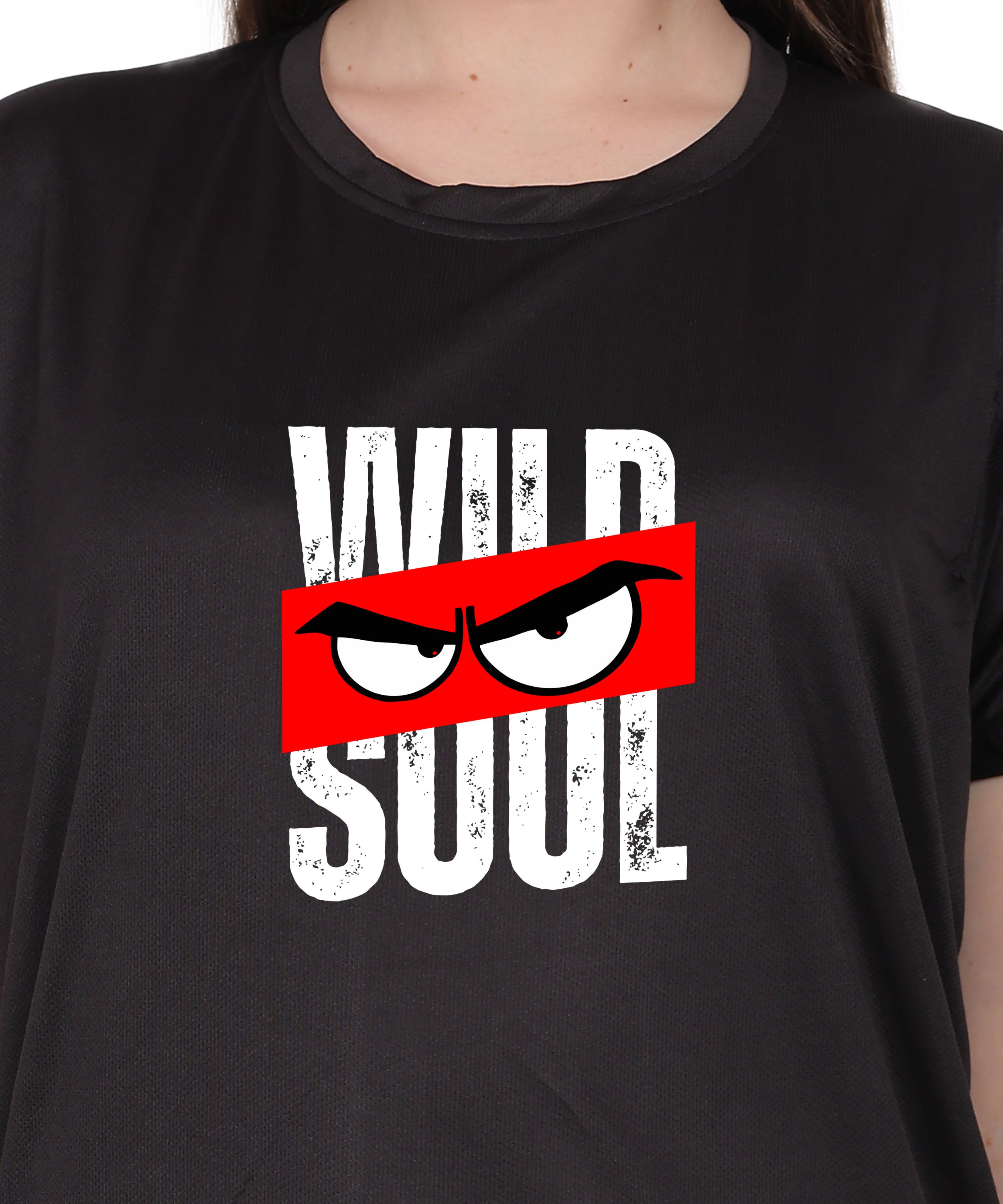 Graphic Print T-Shirt, Cotton, Angry Eyes Design