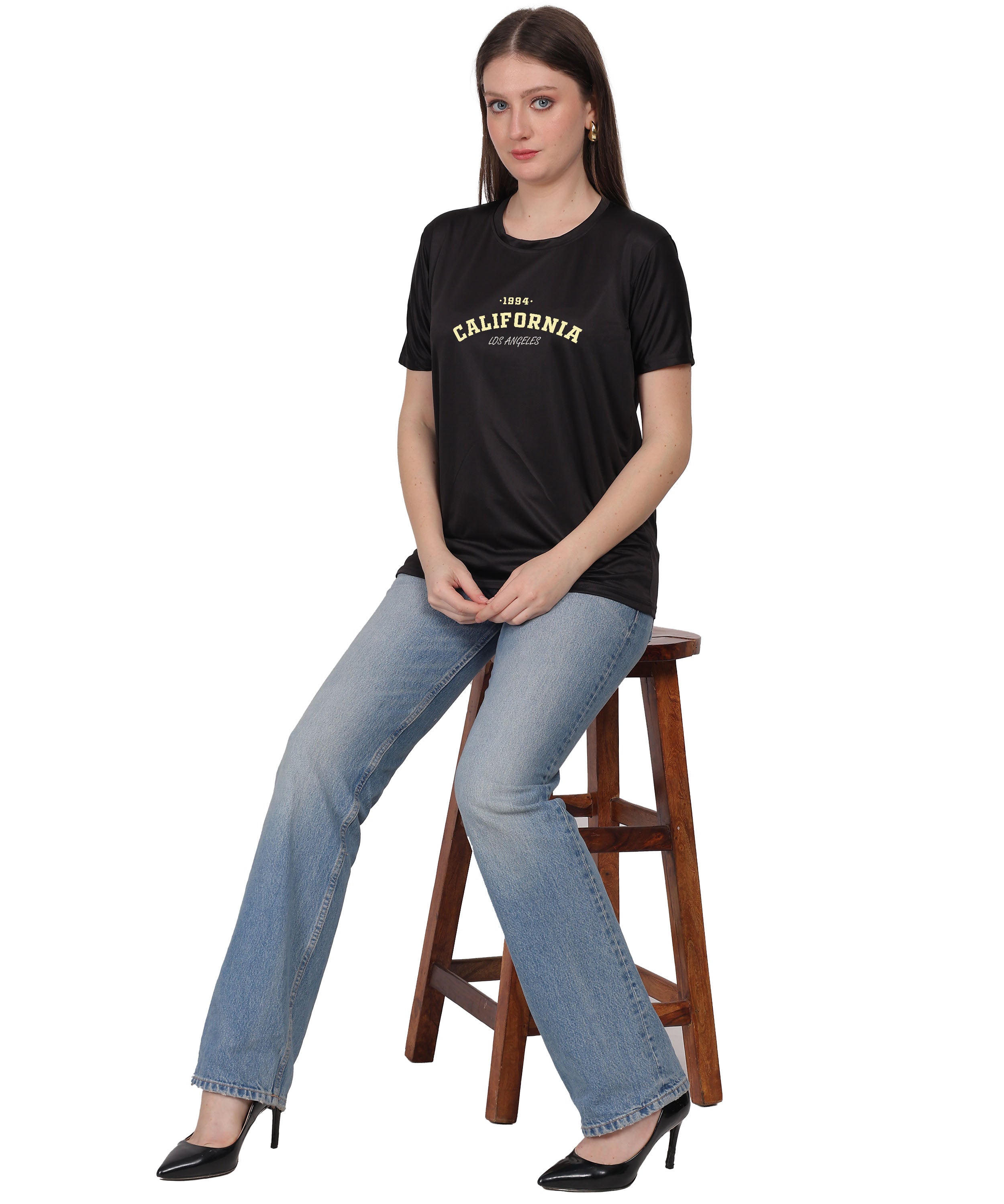 California Los Angeles 1984 Graphic Print T-Shirt, Cotton, Round Neck, Short Sleeve, Regular Fit