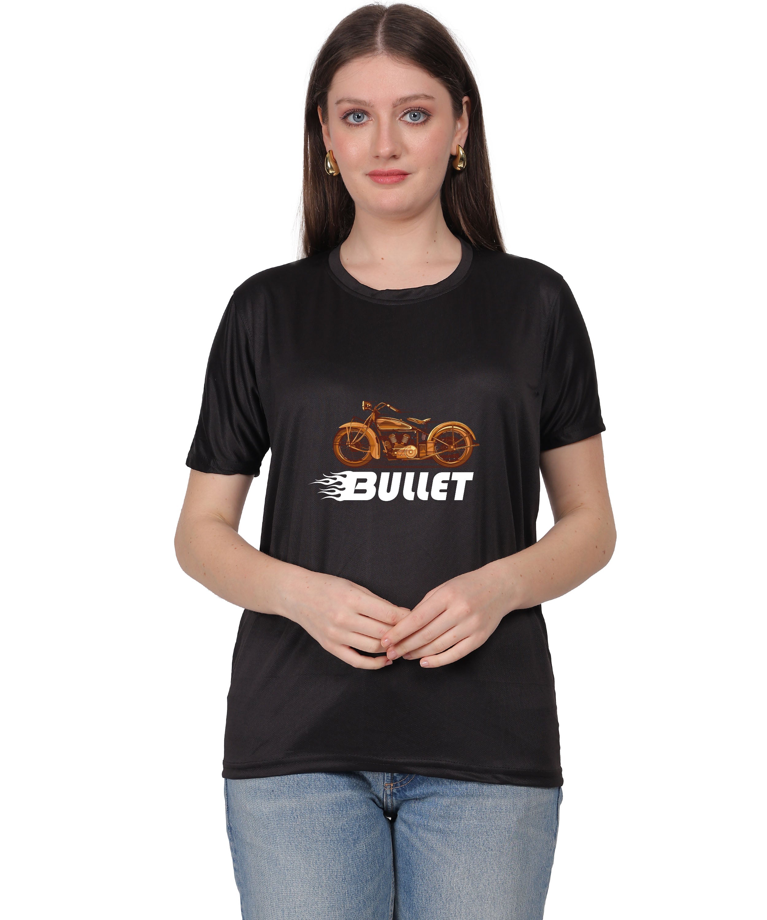 Religious Graphic T-Shirt, Cotton Blend, Short Sleeve Crew Neck, Bullet Design