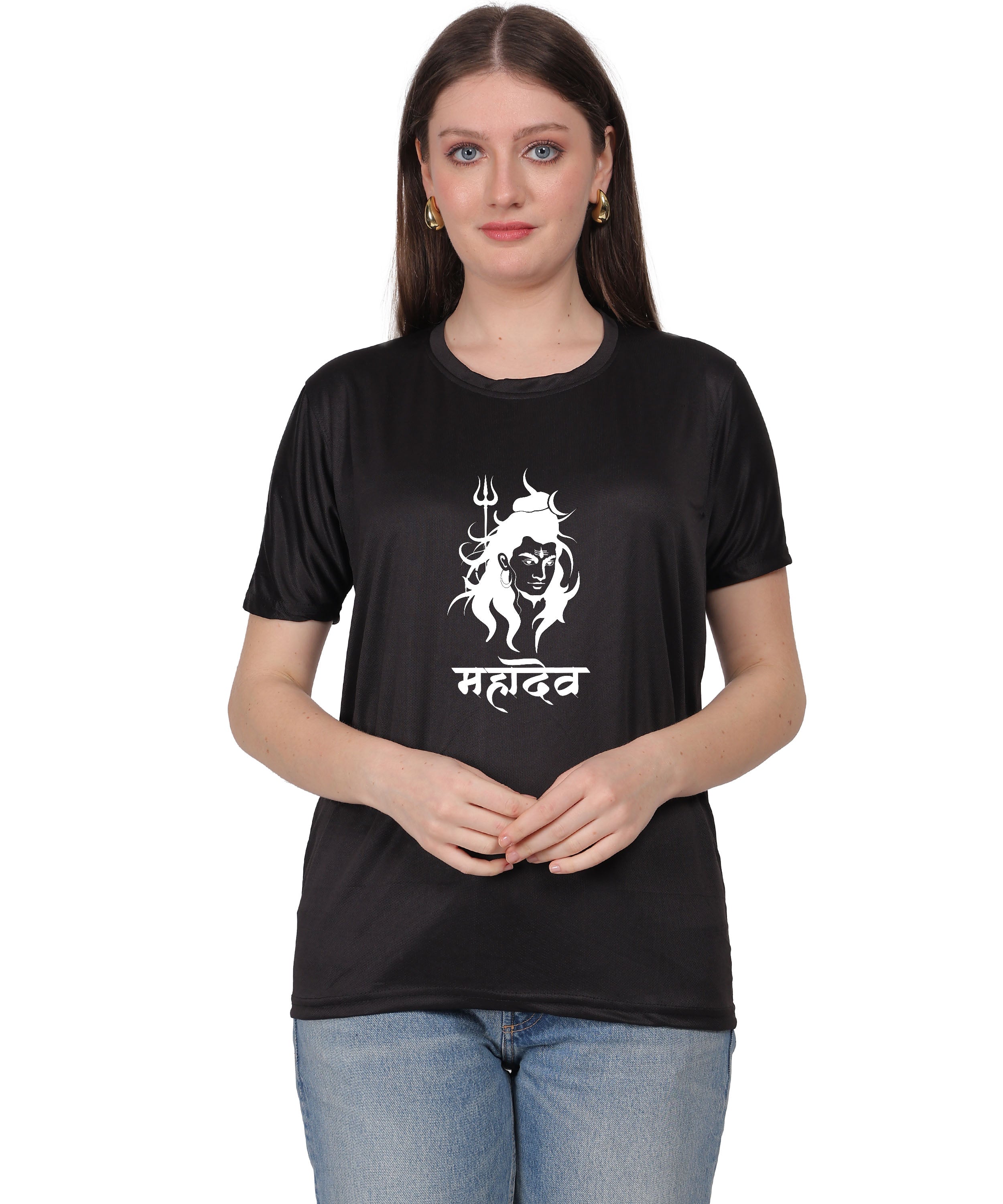 Mahadev Graphic Print Cotton T-Shirt, Round Neck, Short Sleeve