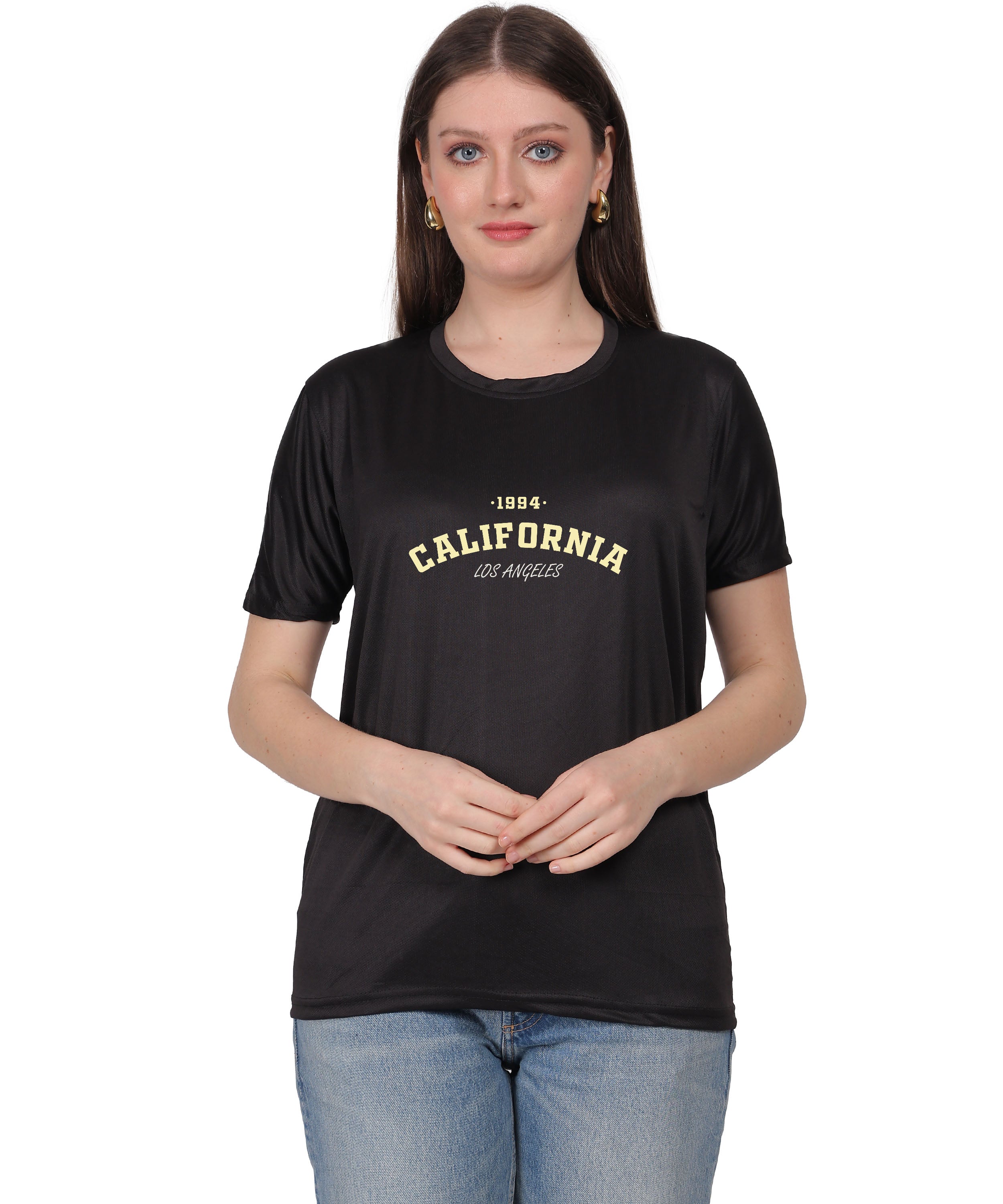 California Los Angeles 1984 Graphic Print T-Shirt, Cotton, Round Neck, Short Sleeve, Regular Fit