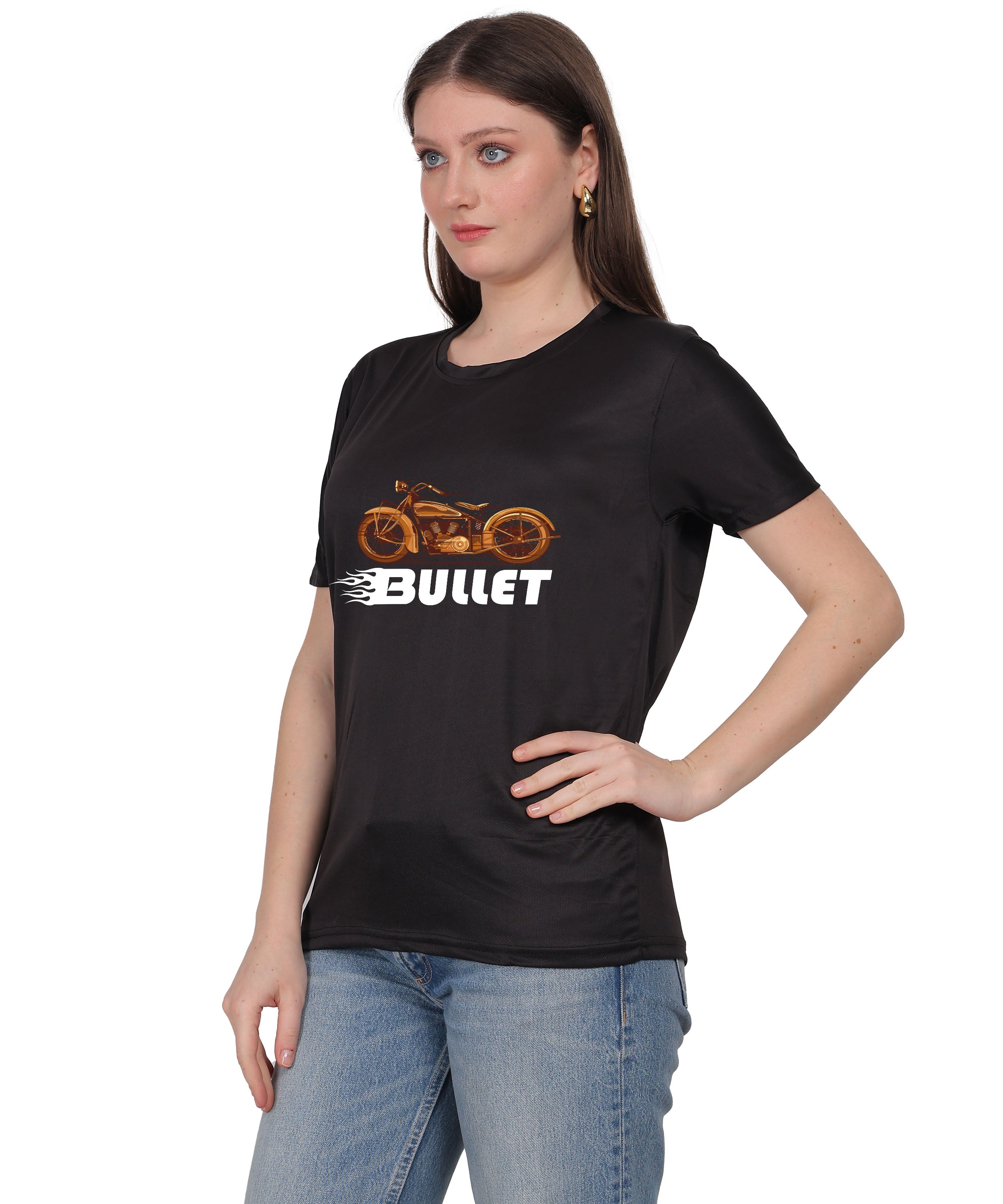 Religious Graphic T-Shirt, Cotton Blend, Short Sleeve Crew Neck, Bullet Design