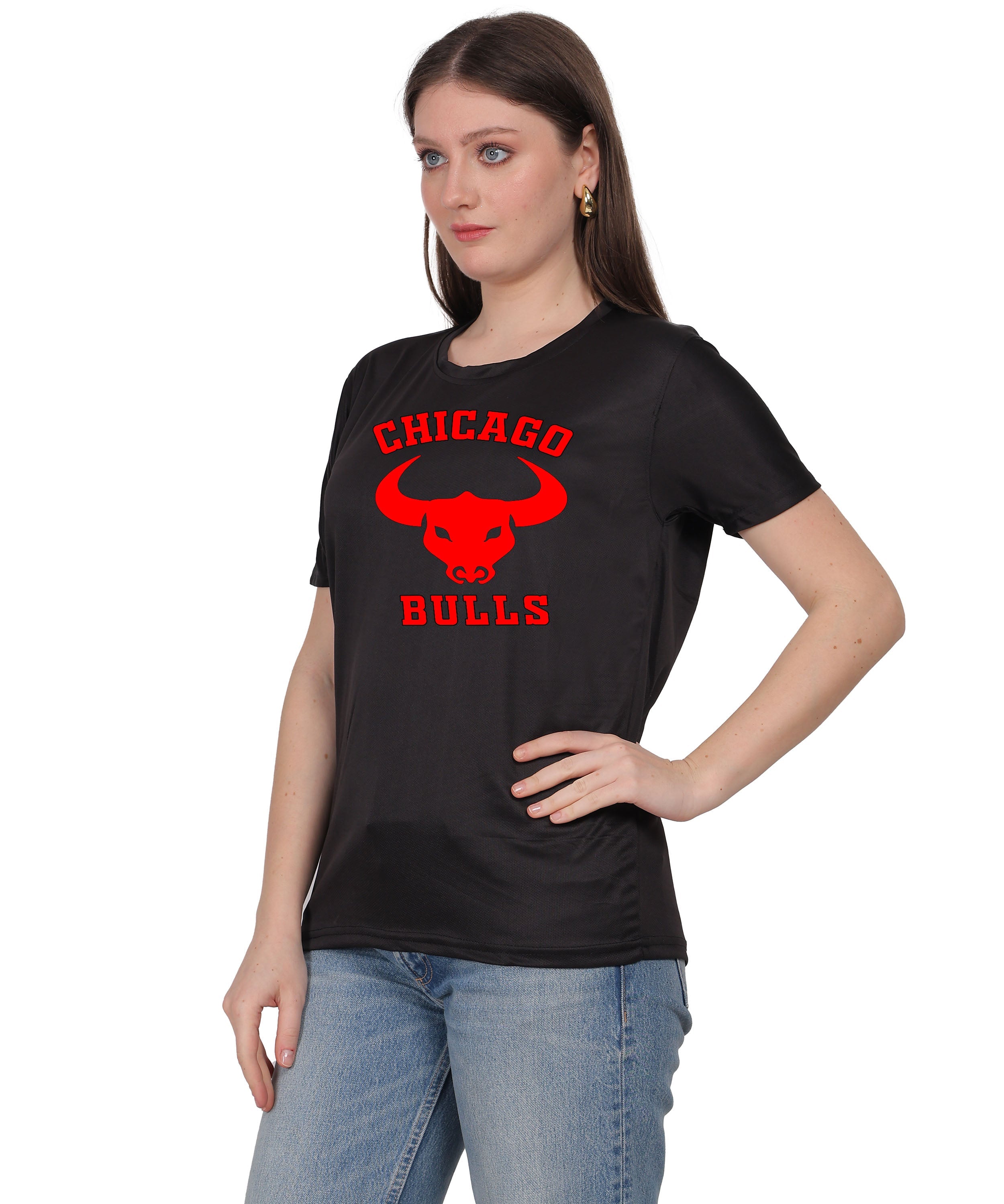 Chicago Bulls NBA Basketball Team Logo T-Shirt, Cotton, Short Sleeve, Regular Fit