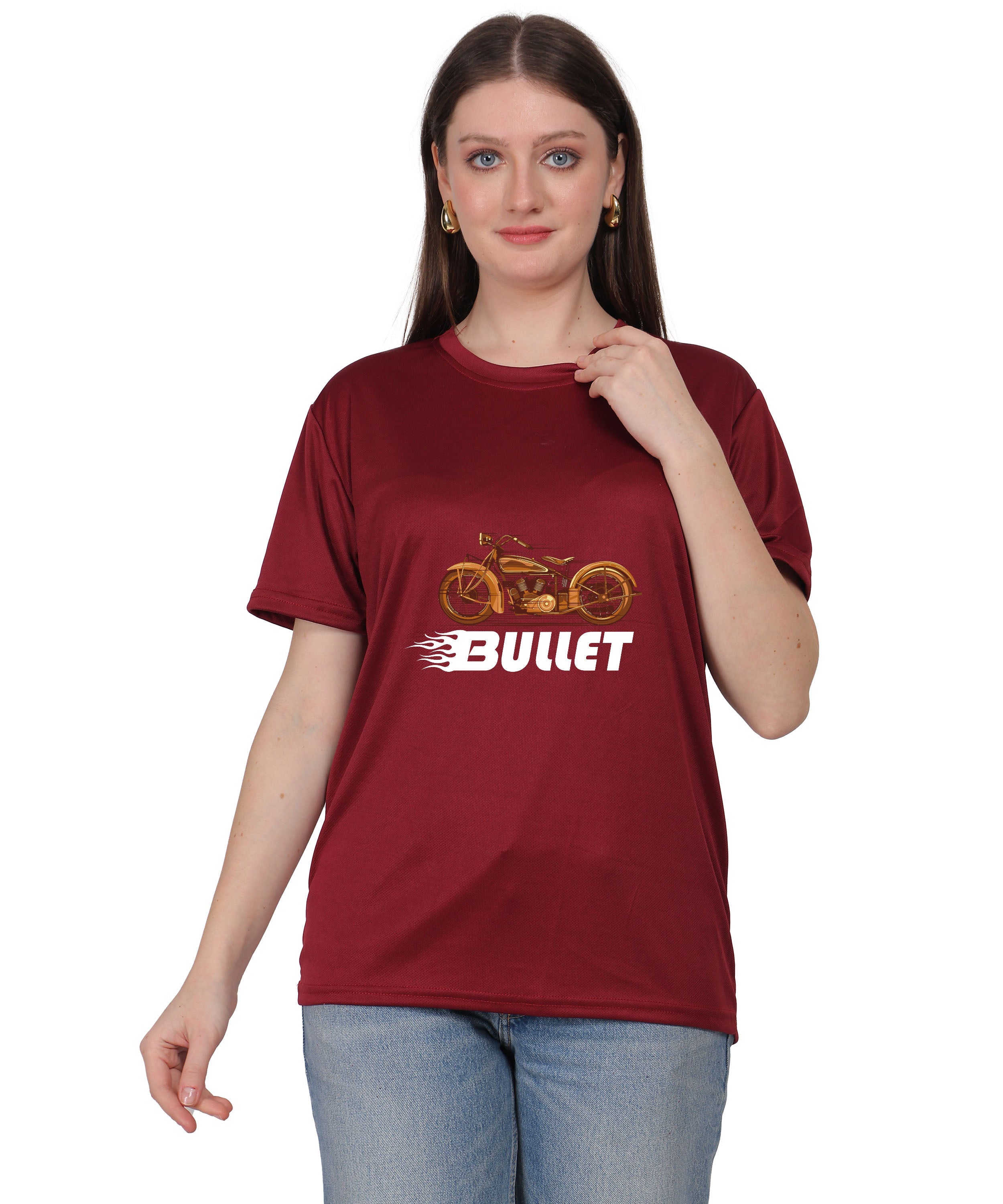 Religious Graphic T-Shirt, Cotton Blend, Short Sleeve Crew Neck, Bullet Design