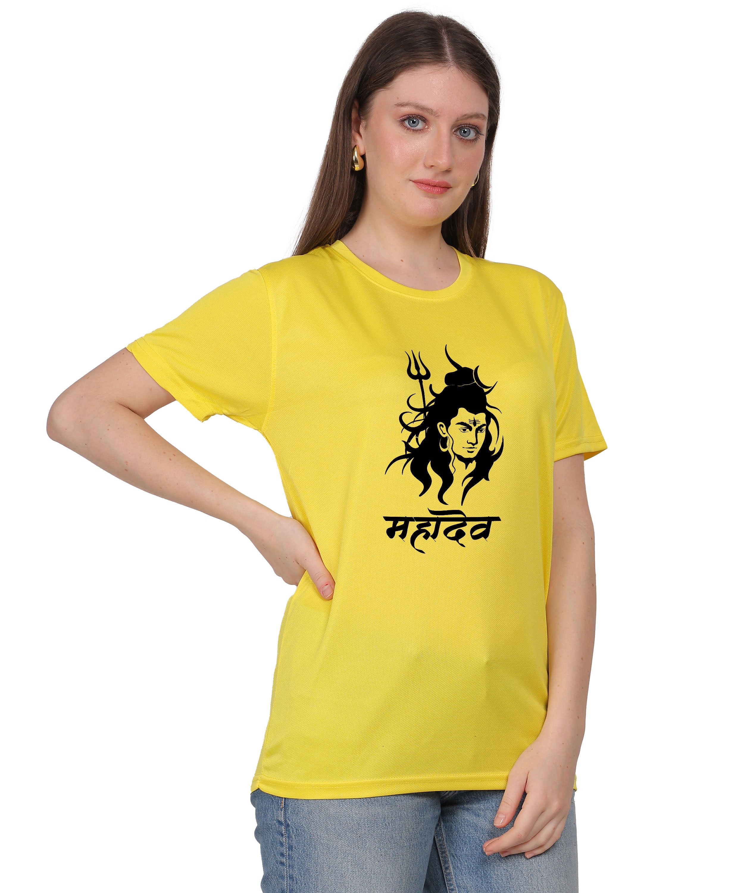 Mahadev Graphic Print Cotton T-Shirt, Round Neck, Short Sleeve