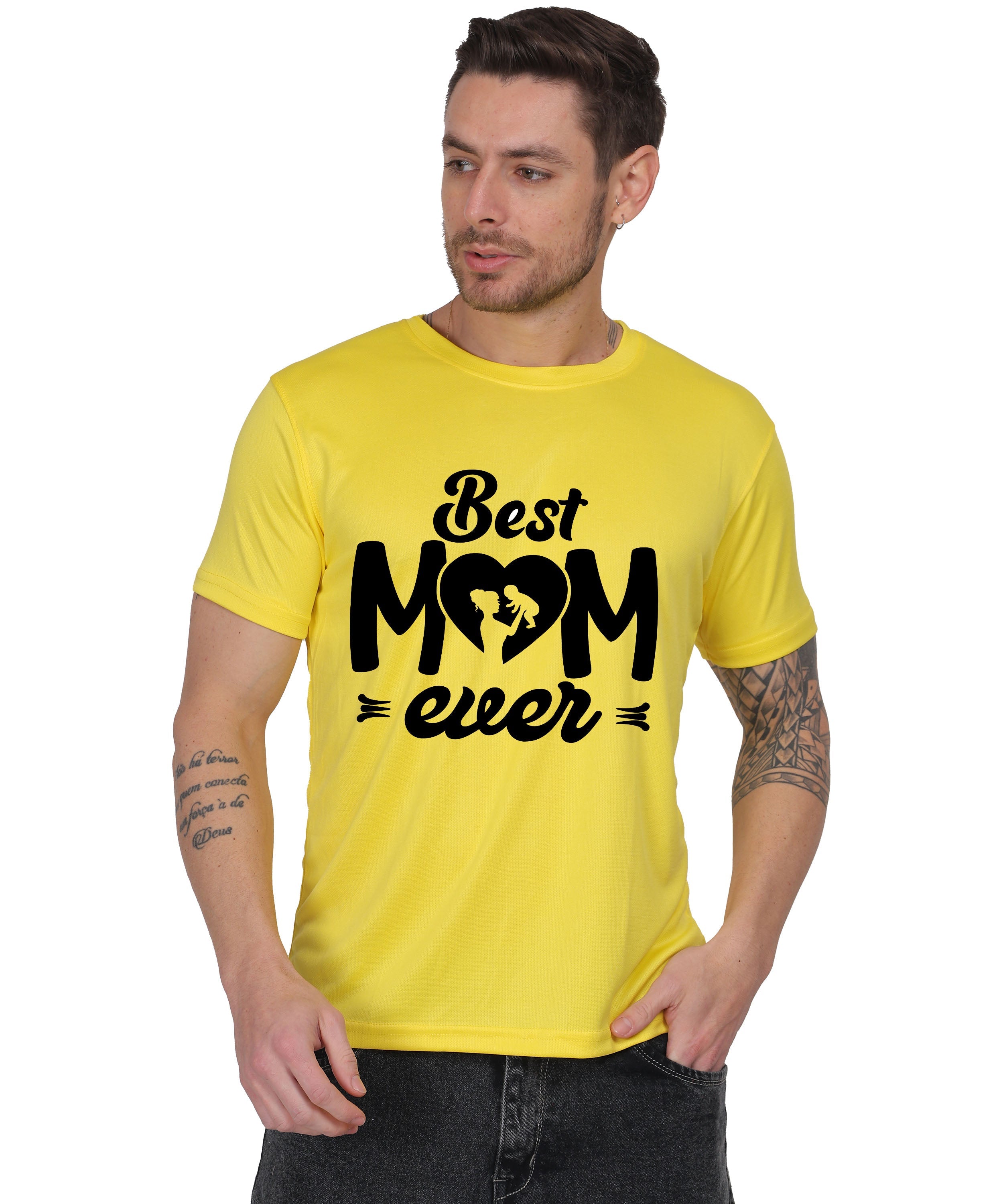 Best Mom Ever Graphic T-Shirt, Black Cotton, Round Neck, Short Sleeve, Regular Fit