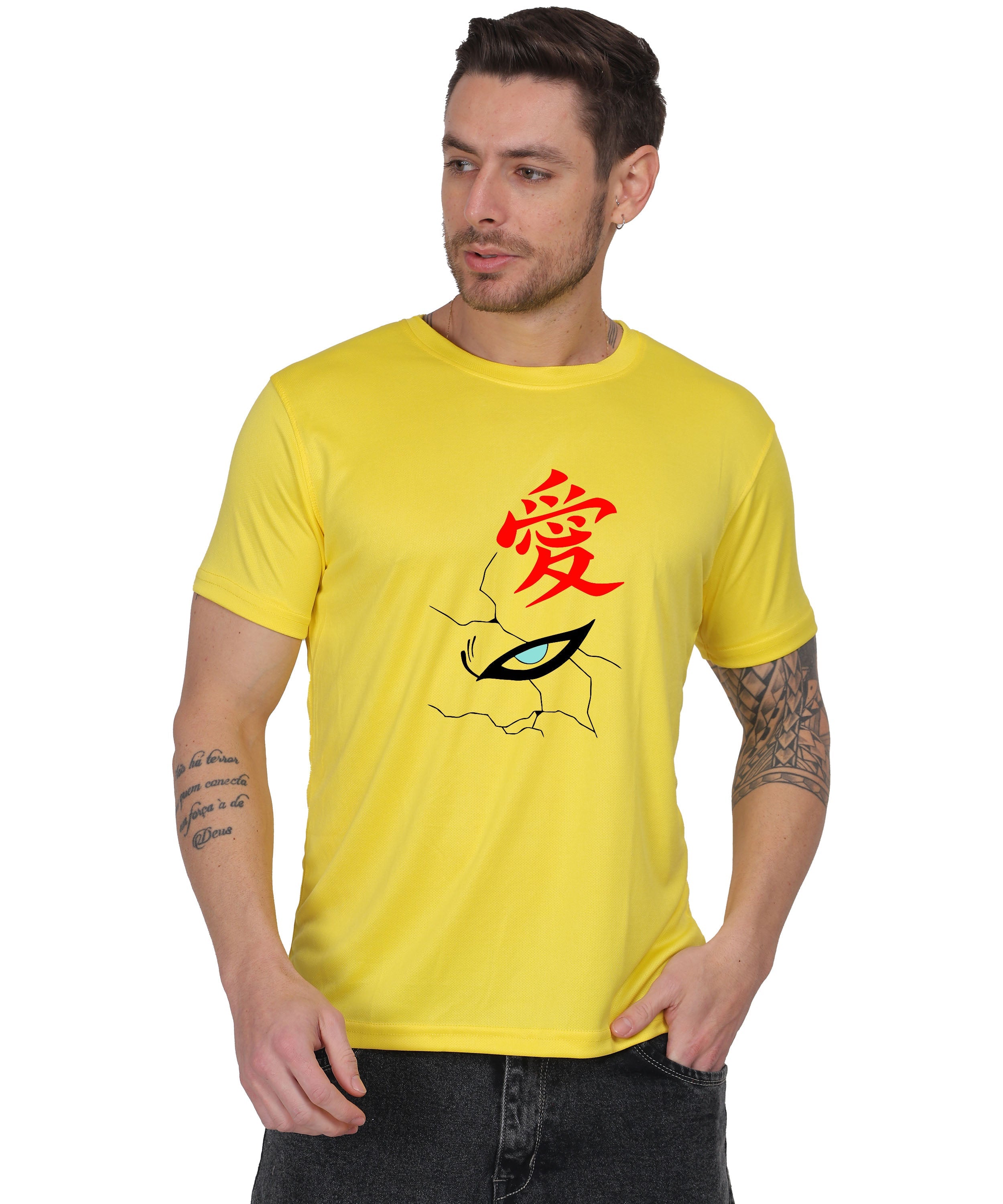 Generic Hooded Figure Graphic T-Shirt, Black Cotton, Short Sleeve, Regular Fit, Crew Neck